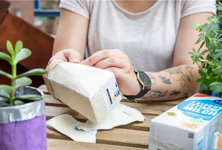 Upcycling - Pflanzentüte basteln